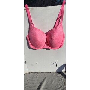 No Boundaries Bra 38DD Pink Floral Lace Underwire Padded Everyday Support